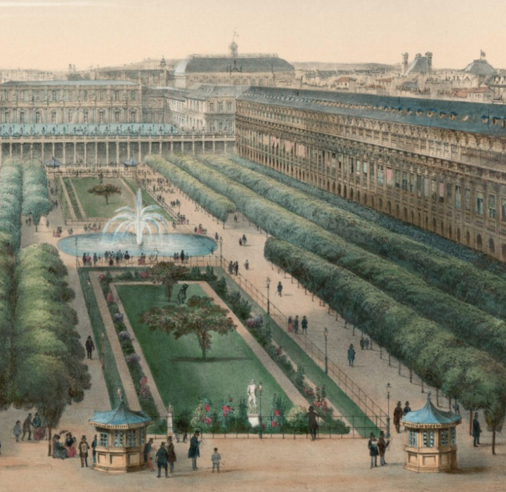 Jardin du Palais-Royal au XIXe siècle, cadre historique inspirant l'héritage PLISSON 1808