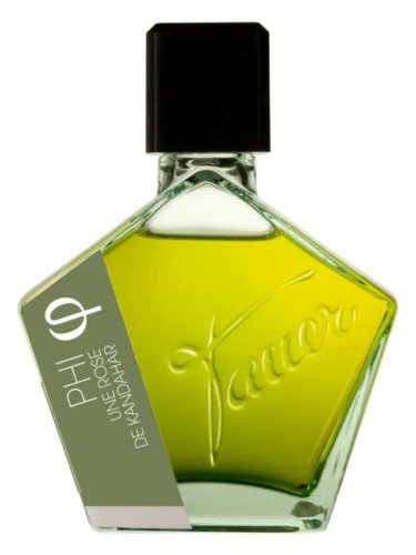 Bottiglia di profumo di nicchia Andy Tauer : Phi A Rose of Kandahar. Votato come 6° miglior profumo di nicchia di tutti i tempi dai membri della comunità Fragrantica